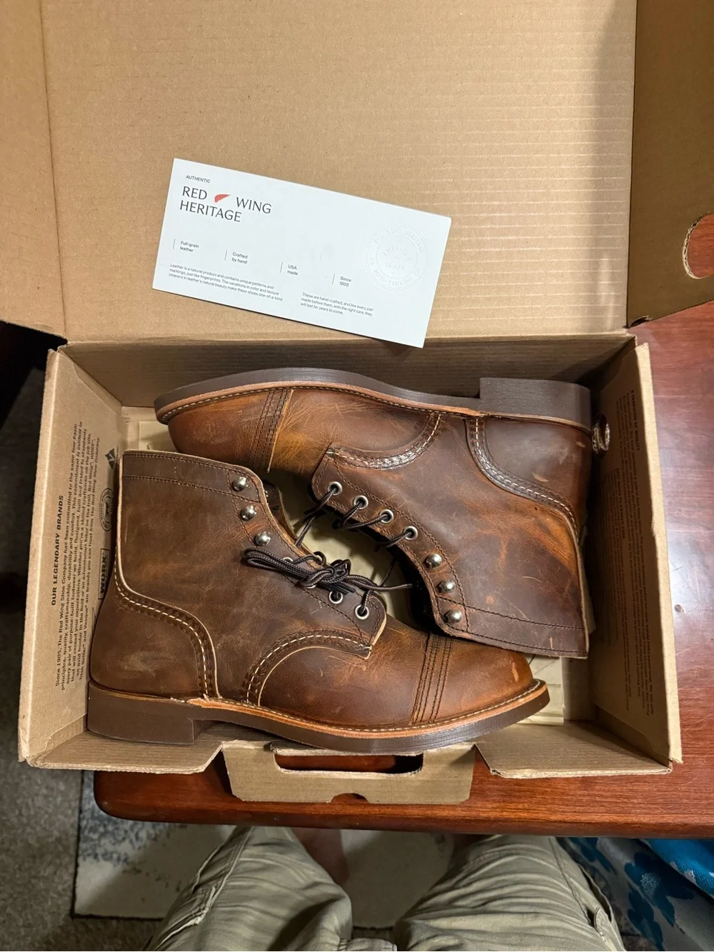 Red Wing Shoes Brown Leather Lace-Up Work Boots